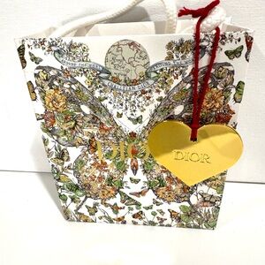 Dior Limited Edition Botanical Butterfly Bag and Gold Heart Ornament